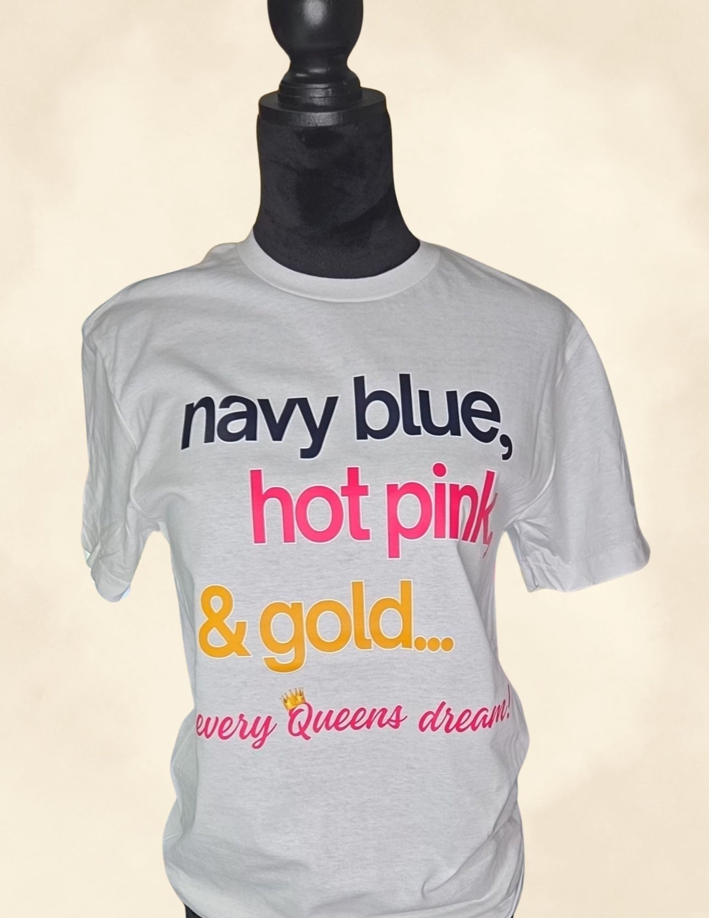 Navy Blue, Hot Pink, & Gold Tee