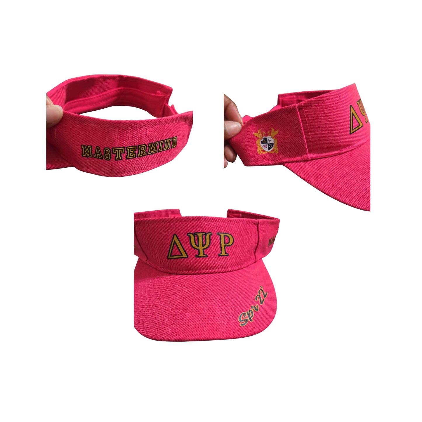 The Ultimate Sorority Pride Visor: Hot Pink, Navy & Gold