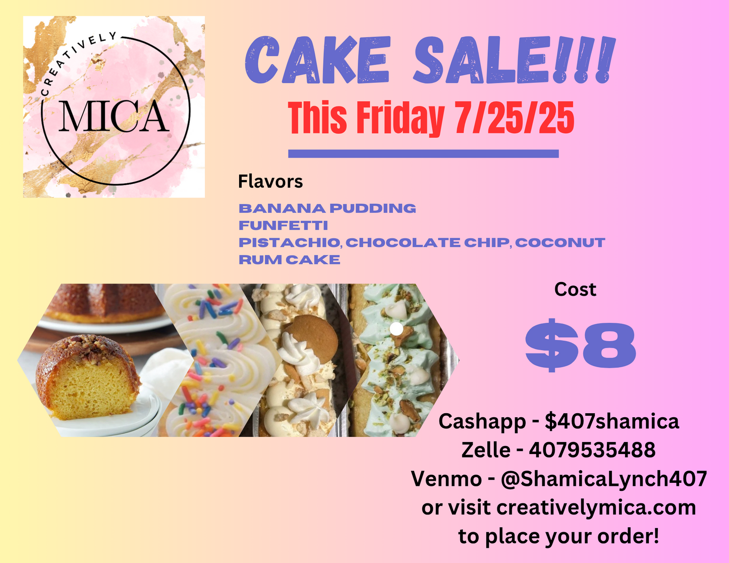 Cake Sale - Local Pickup only!