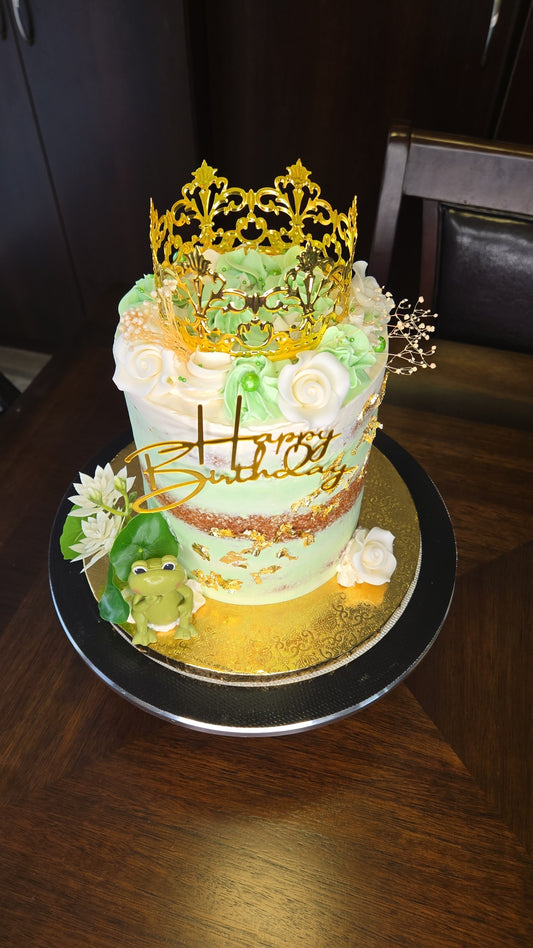 6in Round Frog and Princess Barrel Cake