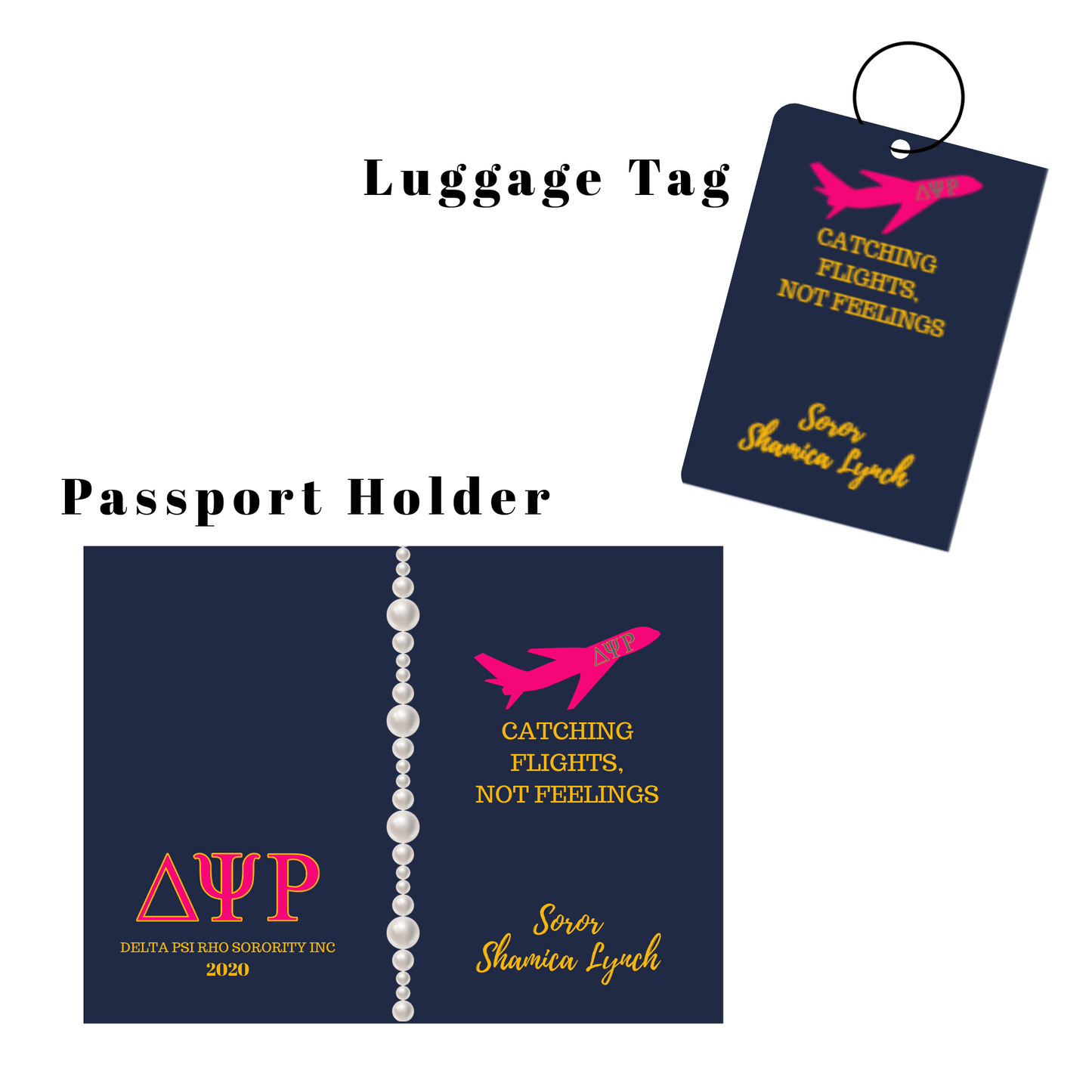 Delta Psi Rho Passport and Luggage Tag